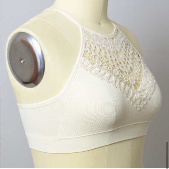 New Amazing Crochet Detailed Pull Over Bralette Bra Top Brami Crop Top - Picture 8 of 11